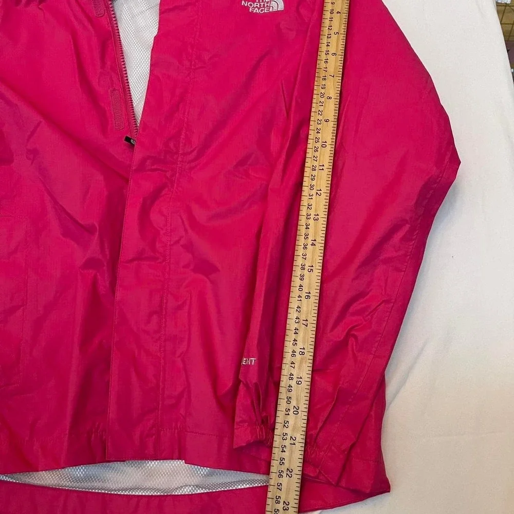 The North Face HyVent Rain Jacket Girls Large Pink Waterproof Hooded Shell